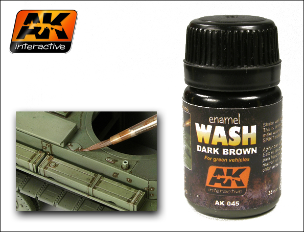 AK Interactive Wash- Dark brown for Green Vehicles